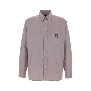 Fendi Men Purple Oxford Shirt
